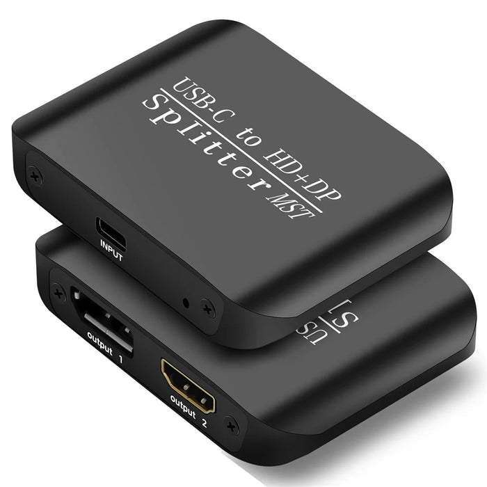 NK-E60 USB-C to HD+DP Splitter Support MST / SST 4K 60Hz 3D / HDR Adapter for Dual Display / Mirror Mode - 1