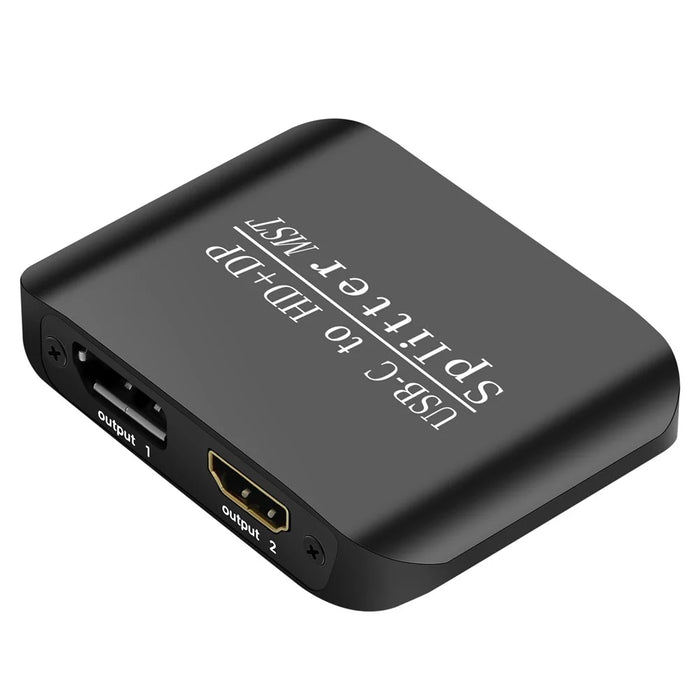 NK-E60 USB-C to HD+DP Splitter Support MST / SST 4K 60Hz 3D / HDR Adapter for Dual Display / Mirror Mode - 3