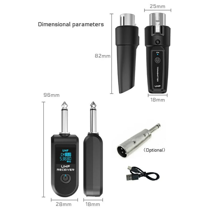 K1 Wired to Wireless Microphone Converter for Handheld Dynamic Mic, 1 Transmitter + 1 Receiver - 6