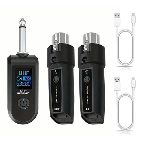K1 Wired to Wireless Microphone Converter for Handheld Dynamic Mic, 2 Transmitter + 1 Receiver - 1