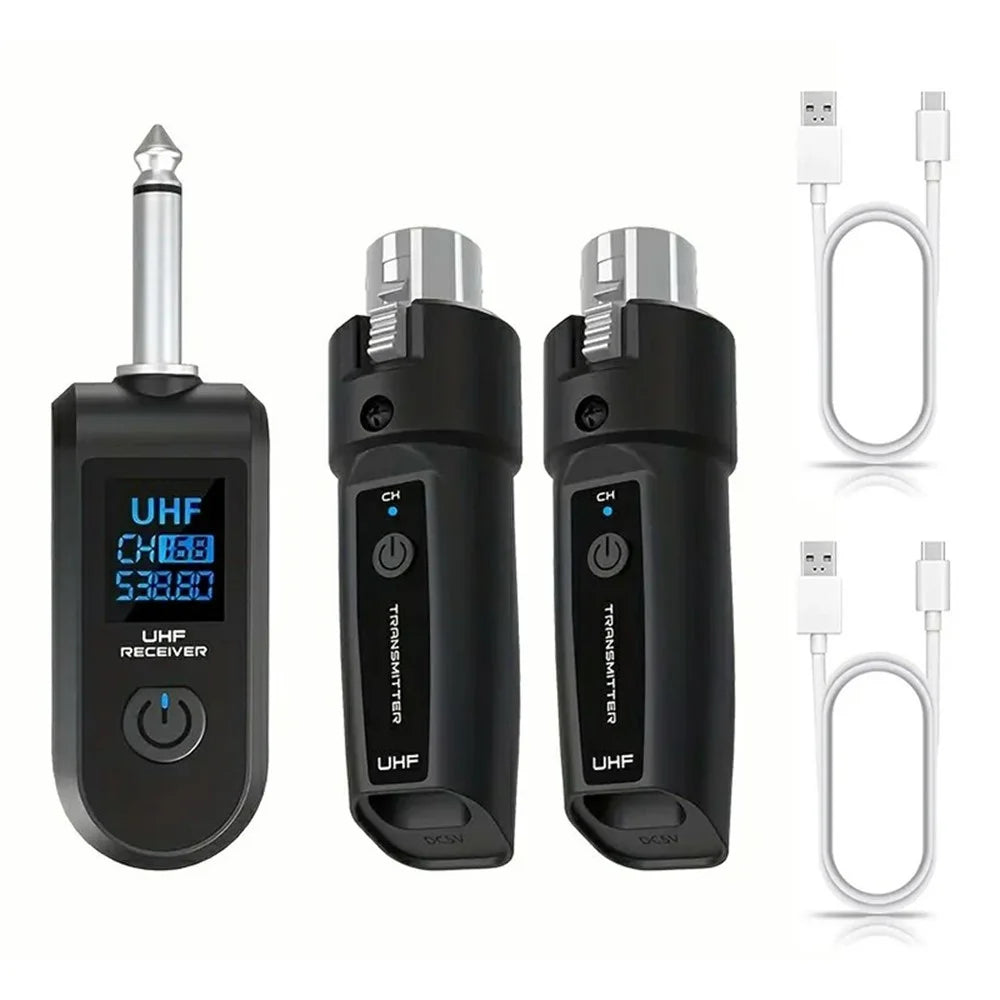 K1 Wired to Wireless Microphone Converter for Handheld Dynamic Mic, 2 Transmitter + 1 Receiver - 1