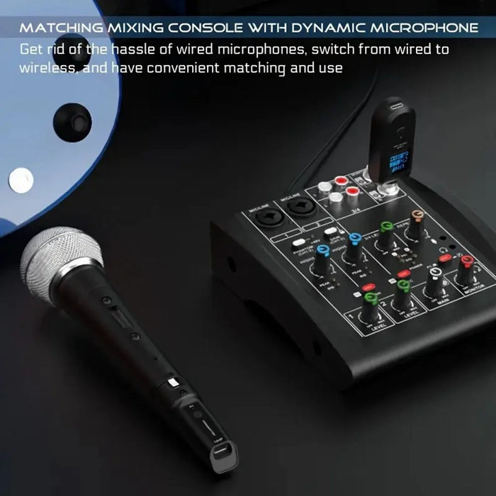 K1 Wired to Wireless Microphone Converter for Handheld Dynamic Mic, 2 Transmitter + 1 Receiver - 4