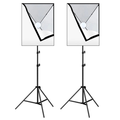 PULUZ PKT3133 2 Sets For Studio Photography 50 x 70cm Softbox with 30W E27 LED Bulb and Adjustable Tripod Stand - UK Plug - 1
