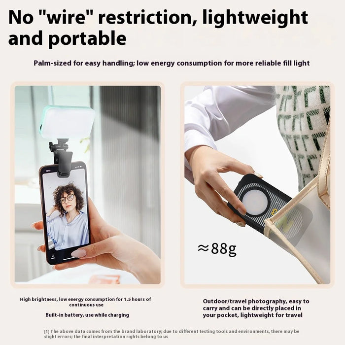 N13 Pocket Light Three Color Temperature Adjustable LED Photography Lighting - Black - 4