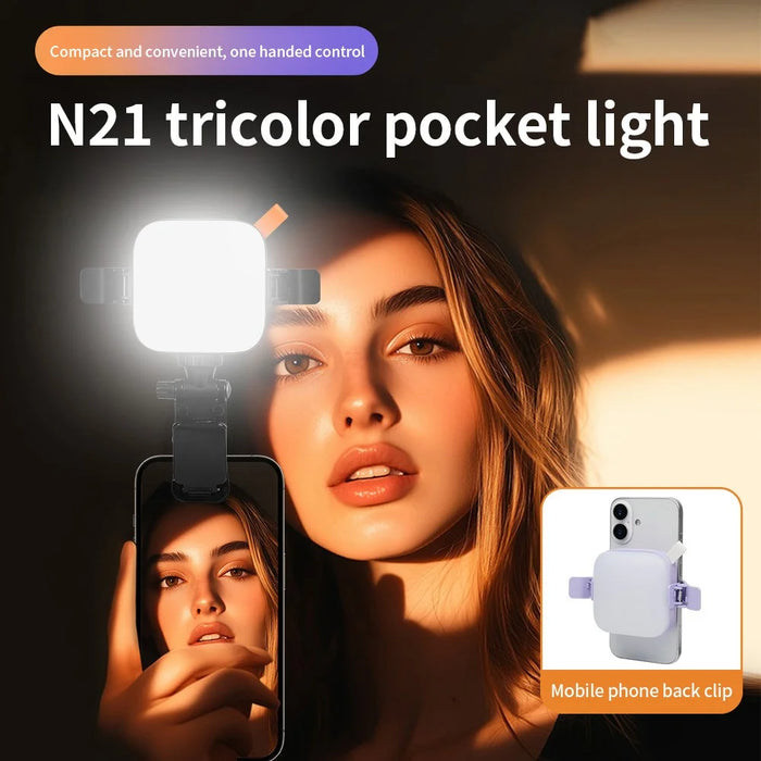 N21 Pocket Light Tri-Color LED Panel 66 LEDs Photography Lighting for Live Streaming / Vlogging - Black - 2
