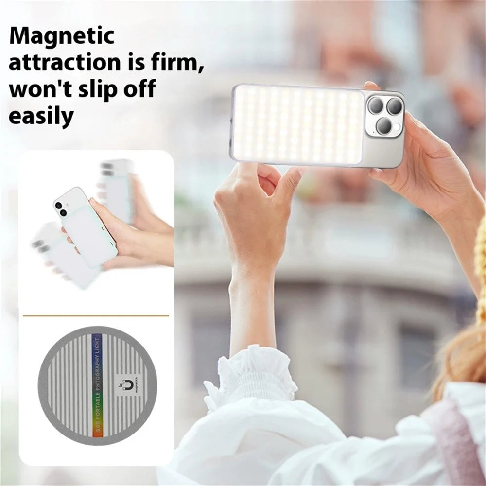 N19 Tri-Color Pocket Light Portable Magnetic LED Lamp Photography Fill Light 2800-9000K - Black - 3
