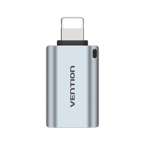 VENTION CUC Series 8-Pin Male to USB-A Female OTG Adapter Aluminum Alloy USB 2.0 Data Transfer Converter - Grey - 1