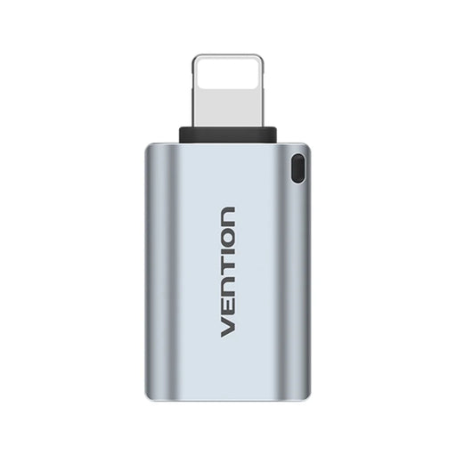 VENTION CUC Series 8-Pin Male to USB-A Female OTG Adapter Aluminum Alloy USB 2.0 Data Transfer Converter - Grey - 1