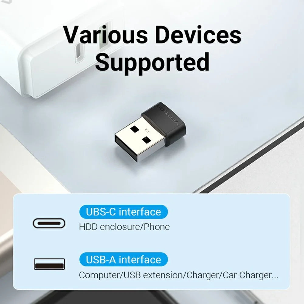 VENTION CDW Series USB 2.0 A Male to USB C Female Adapter 480Mbps Data Transfer OTG Converter - 3