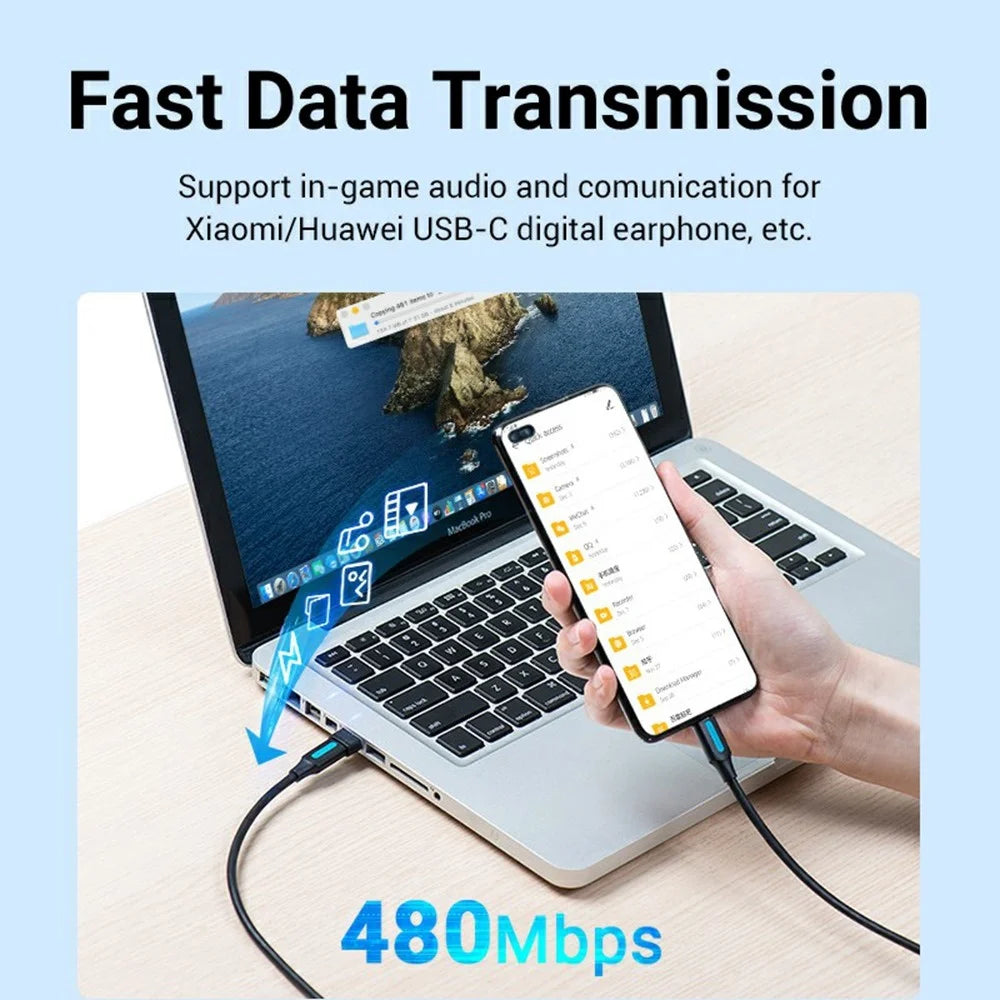 VENTION CDW Series USB 2.0 A Male to USB C Female Adapter 480Mbps Data Transfer OTG Converter - 6