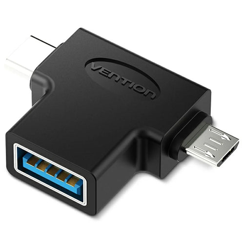 VENTION CDI Series OTG Adapter 3 in 1 USB A / Micro-B / USB C High Speed Data Transfer Adapter - 1