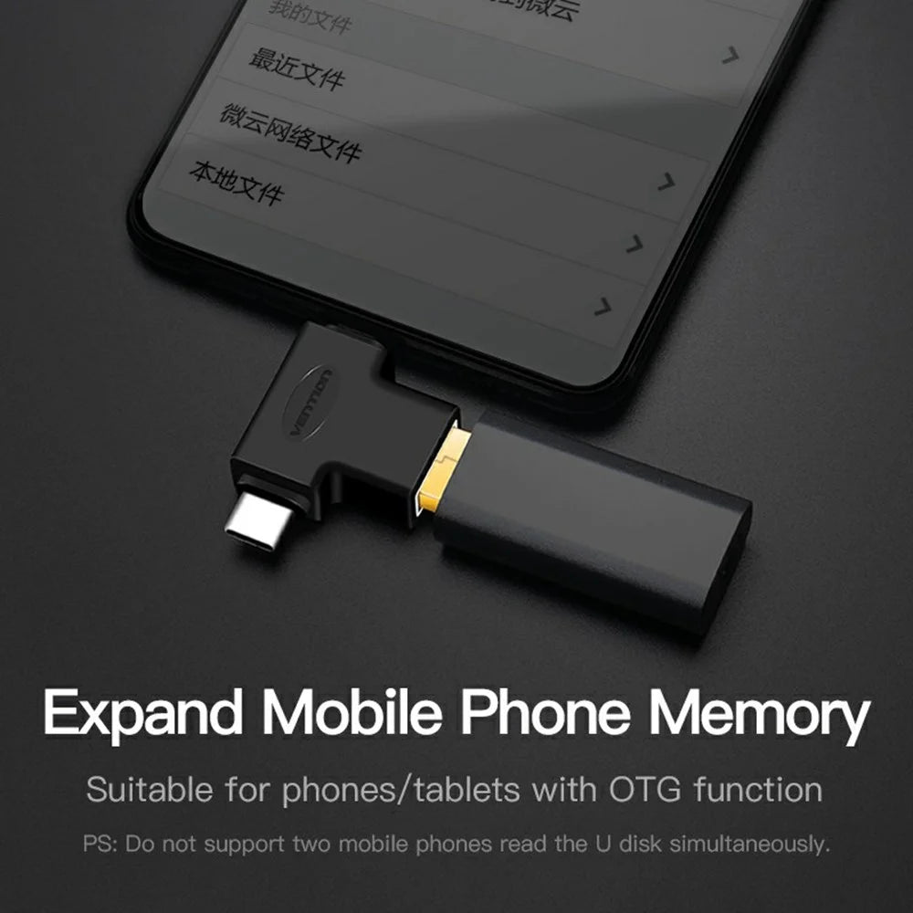 VENTION CDI Series OTG Adapter 3 in 1 USB A / Micro-B / USB C High Speed Data Transfer Adapter - 4