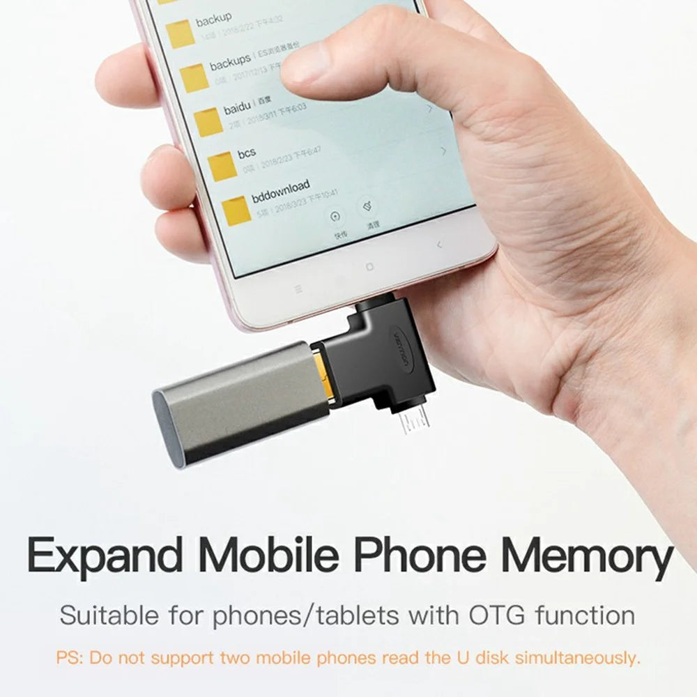 VENTION CDI Series OTG Adapter 3 in 1 USB A / Micro-B / USB C High Speed Data Transfer Adapter - 5