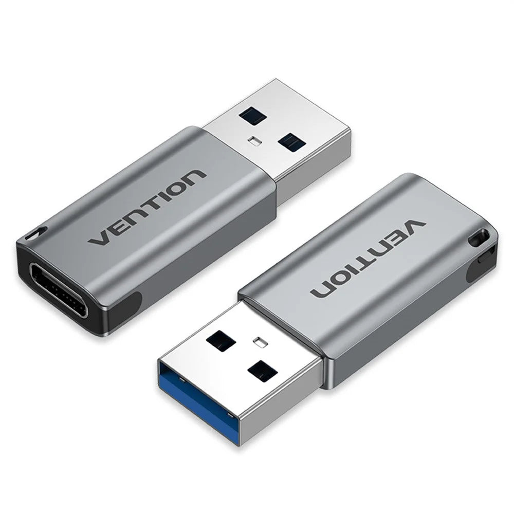 VENTION CDP Series USB3.0 USB-A Male to USB-C Female Adapter Aluminum Alloy OTG Converter with Lanyard - 1