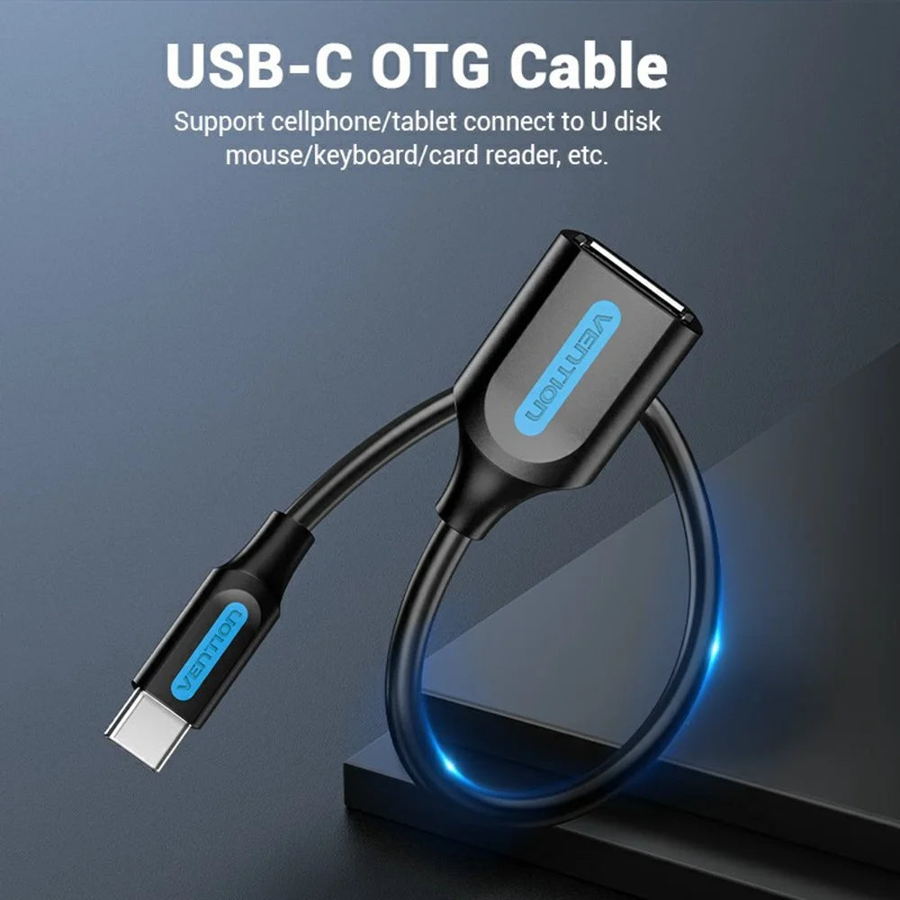 VENTION CCS Series 0.15m USB 2.0 Type C Male to USB A Female 480Mbps Transfer OTG Data Cable - 2