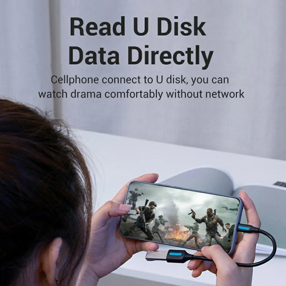 VENTION CCS Series 0.15m USB 2.0 Type C Male to USB A Female 480Mbps Transfer OTG Data Cable - 4