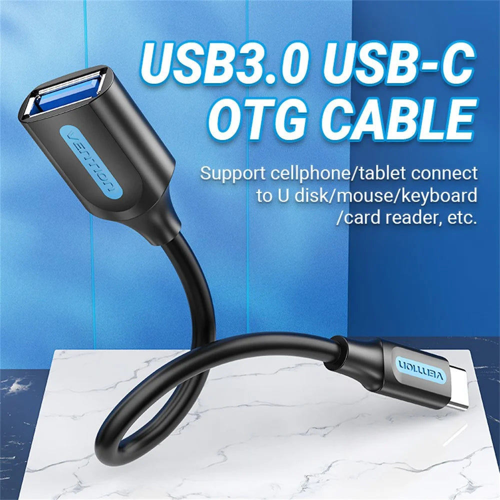 VENTION CCV Series 0.15m Type C Male to USB A Female Adapter OTG 5Gbps Data Transfer Cable - 3
