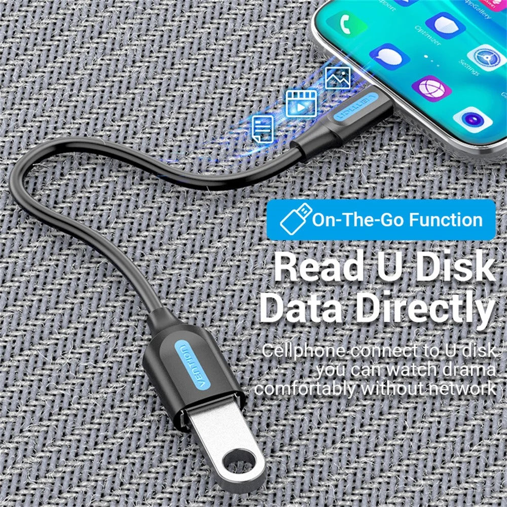 VENTION CCV Series 0.15m Type C Male to USB A Female Adapter OTG 5Gbps Data Transfer Cable - 6