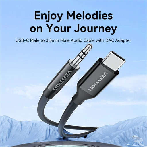 VENTION BIF Series 1m DAC Decoder Type C to 3.5mm Audio Adapter Cable for Smartphone Laptop - 2