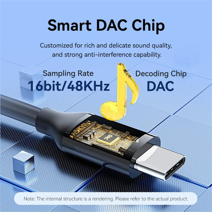 VENTION BIF Series 1m DAC Decoder Type C to 3.5mm Audio Adapter Cable for Smartphone Laptop - 4
