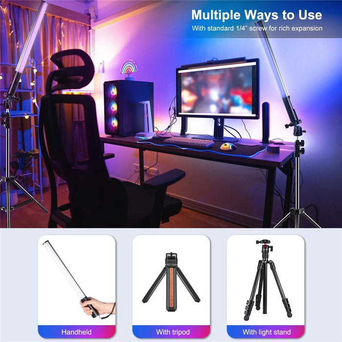 PULUZ PU4140 132 LEDs Handheld RGB Light Stick High CRI 2500K-9000K Full Color Photography Fill Lamp - 6
