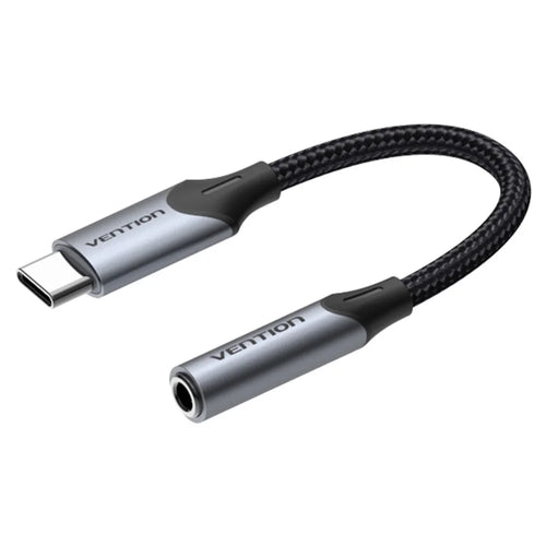 VENTION BGJ Series Type-C Male to 3.5mm Female Audio Adapter Cable 0.1m Braided AUX Cord - 1