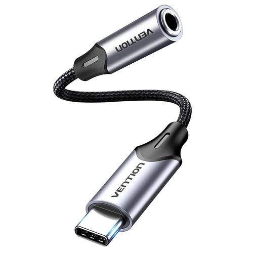 VENTION BGM Series 1m Type-C Male to 3.5mm Female Audio Adapter Cable with DAC Decoder - Grey - 1