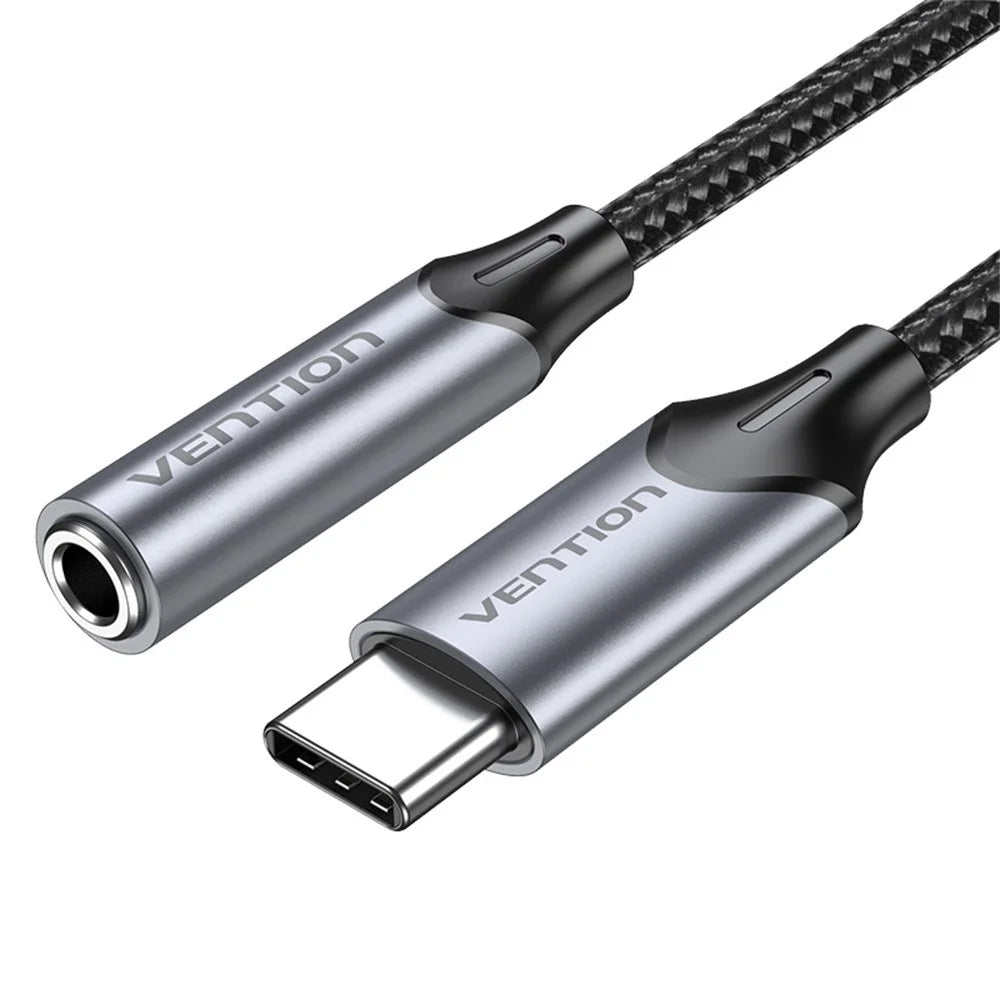 VENTION BGM Series 1m Type-C Male to 3.5mm Female Audio Adapter Cable with DAC Decoder - Grey - 2