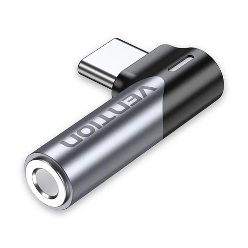 VENTION BGW Series Type-C Male to 3.5mm Female Audio Adapter Aluminum Alloy USB-C to AUX Converter - Grey - 1