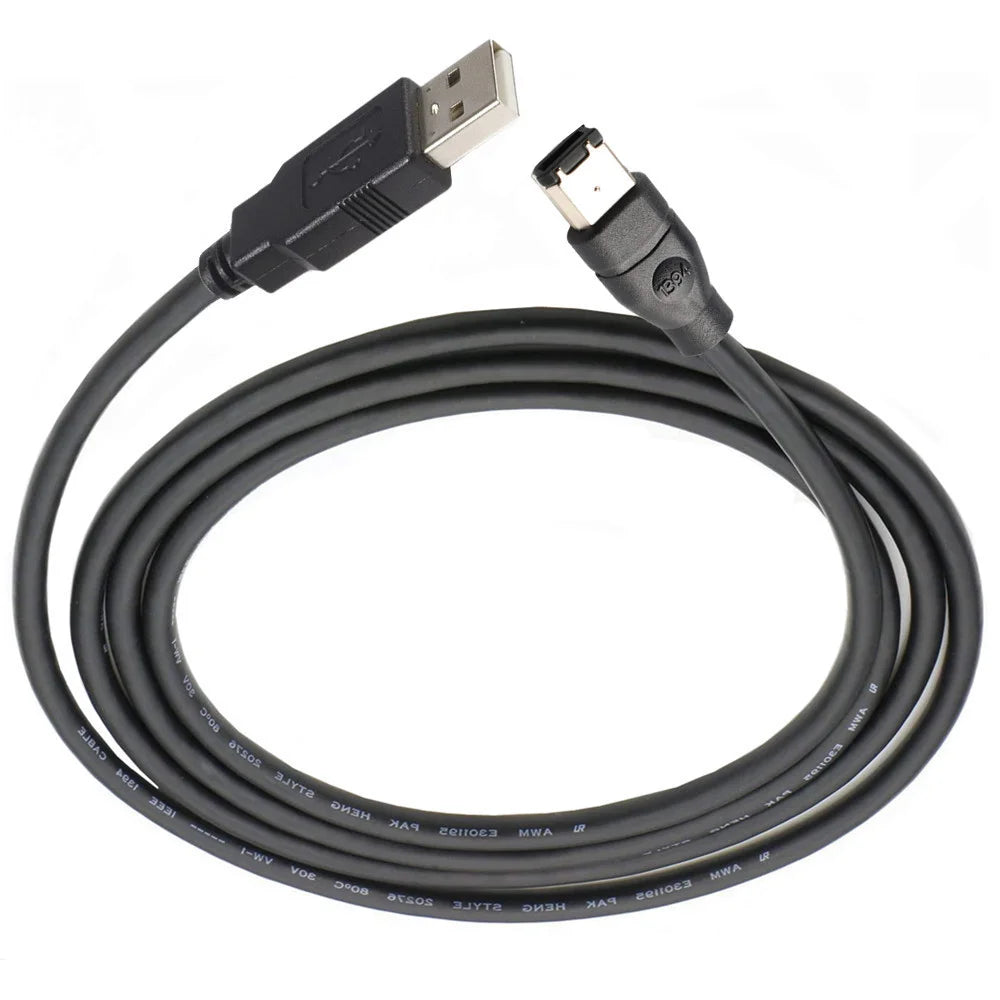 ERE For Audio Equipment USB to FireWire 1394 Adapter 6-Pin Male to USB-A Male Converter Cable - 1.8m - 5