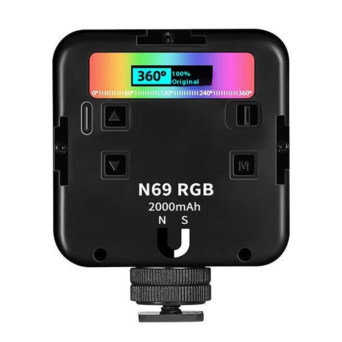 N69 Portable LED Video Light Stepless Dimming Mini RGB Photography Lamp for Vlog / Phone Shooting - 1