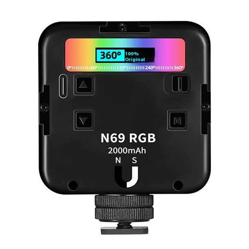N69 Portable LED Video Light Stepless Dimming Mini RGB Photography Lamp for Vlog / Phone Shooting - 1