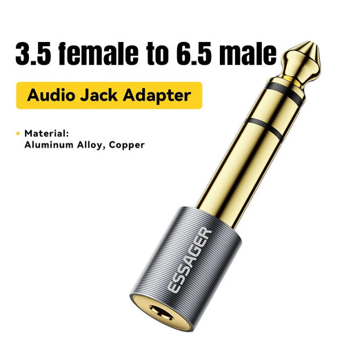ESSAGER Audio Adapter 3.5mm Male to 6.5mm Female HiFi Sound Portable Gold Plated Connector - 2