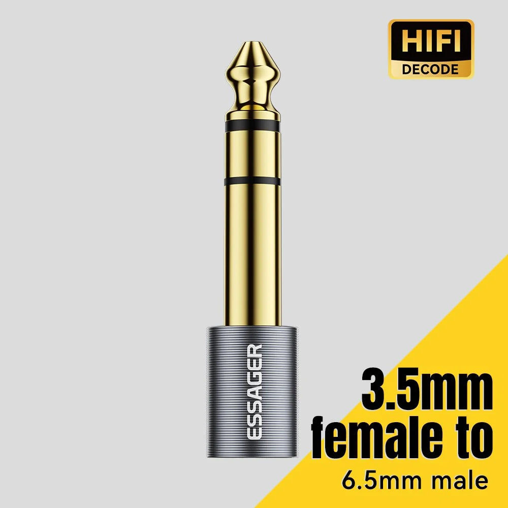 ESSAGER Audio Adapter 3.5mm Male to 6.5mm Female HiFi Sound Portable Gold Plated Connector - 4