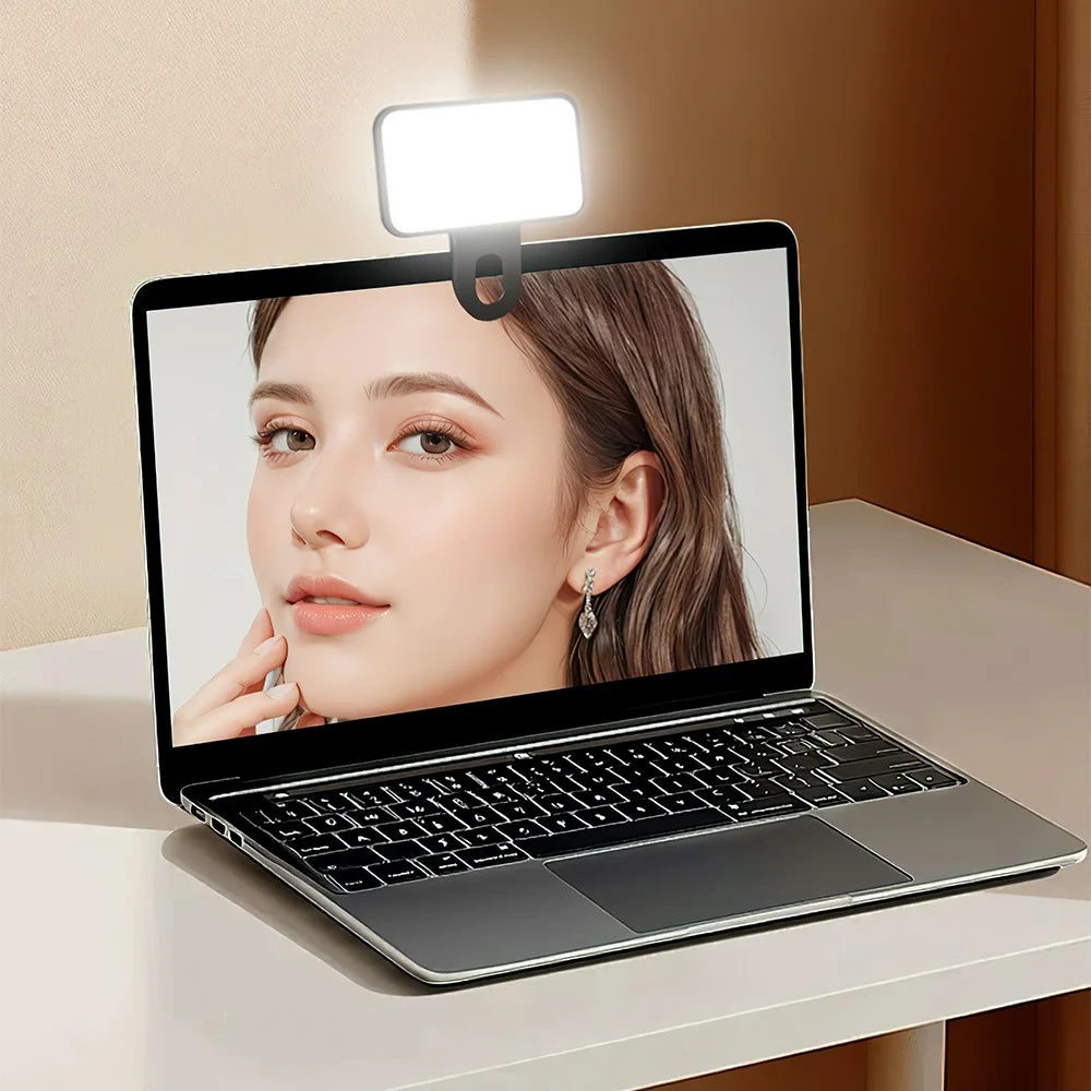 DO AS YOU WISH Mini Clip-on Light 24 LED Rechargeable Battery Adjustable Color Temperature Portable Fill Lamp - Black - 3