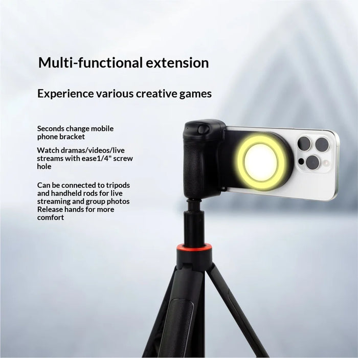 Magnetic Selfie Light for Smartphone Bluetooth-compatible 5.0 Remote Control Handheld LED Video Fill Light - Black - 3