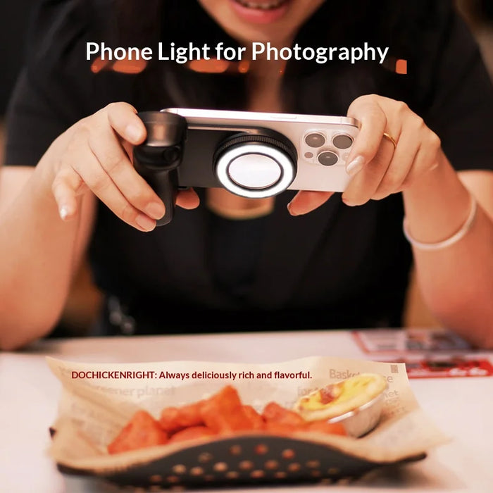 Magnetic Selfie Light for Smartphone Bluetooth-compatible 5.0 Remote Control Handheld LED Video Fill Light - Black - 5