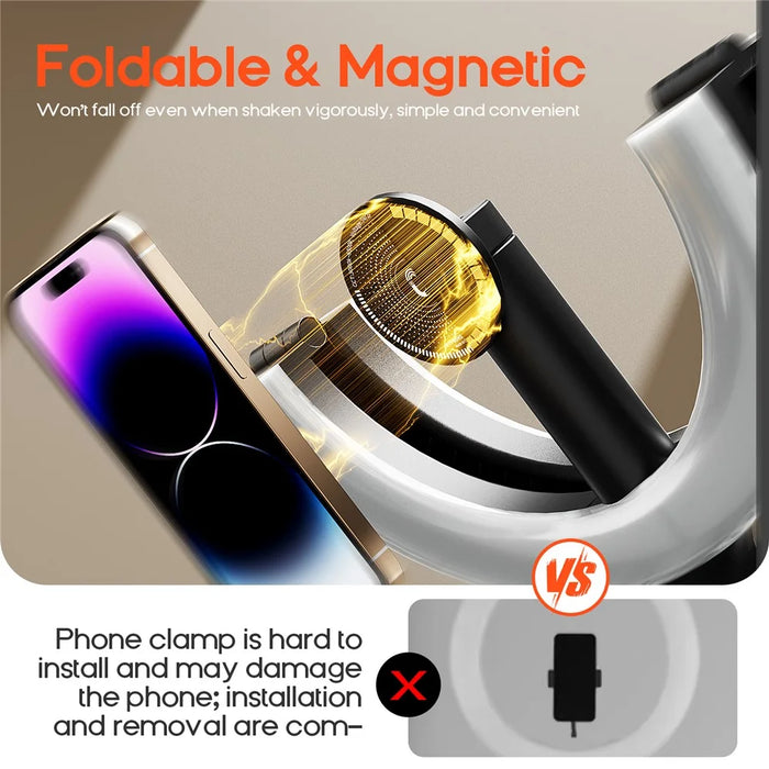 XJ36C 10 Inch Ring Light Magnetic Phone Holder Selfie Lamp with Adjustable Stand, Desktop Photography Kit - White - 3
