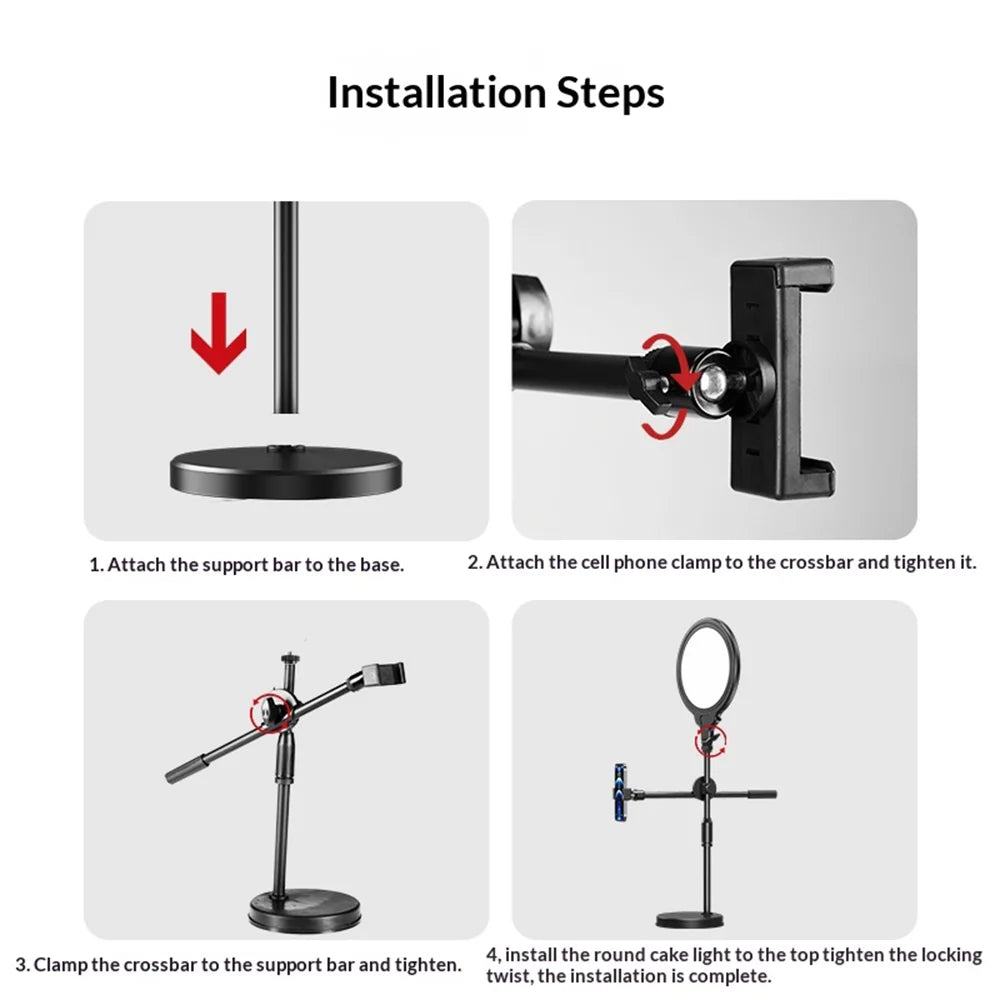 35cm Ring Light with Desktop Stand USB Powered 3 Color Modes 10-Level Brightness Photography Lamp - Black - 7