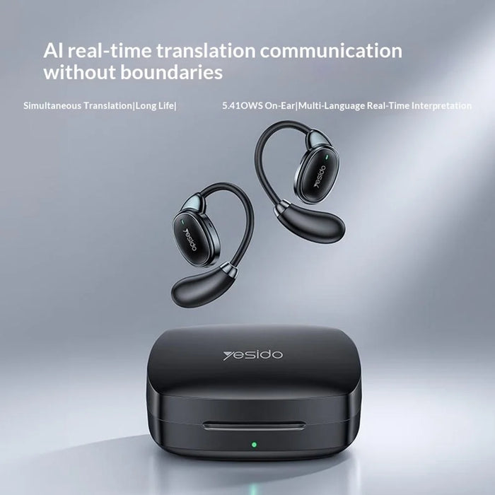 YESIDO YSP33 AI Translation Earbuds Ear Hook Wearable Real Time Bluetooth-compatible 5.4 Open Ear Earphones - Black - 2