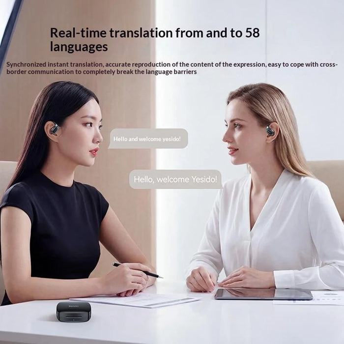 YESIDO YSP33 AI Translation Earbuds Ear Hook Wearable Real Time Bluetooth-compatible 5.4 Open Ear Earphones - Black - 3