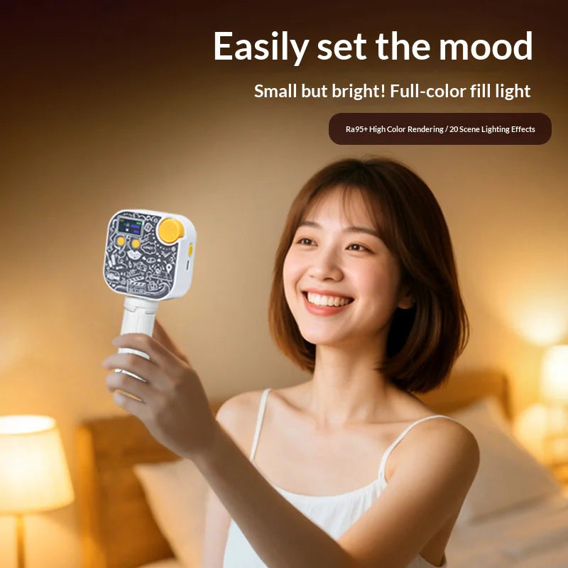 YONGEER TV-10RGB Mini RGB Fill Light 2500K-9900K Magnetic Adjustable LED Video Light for Photography - 3