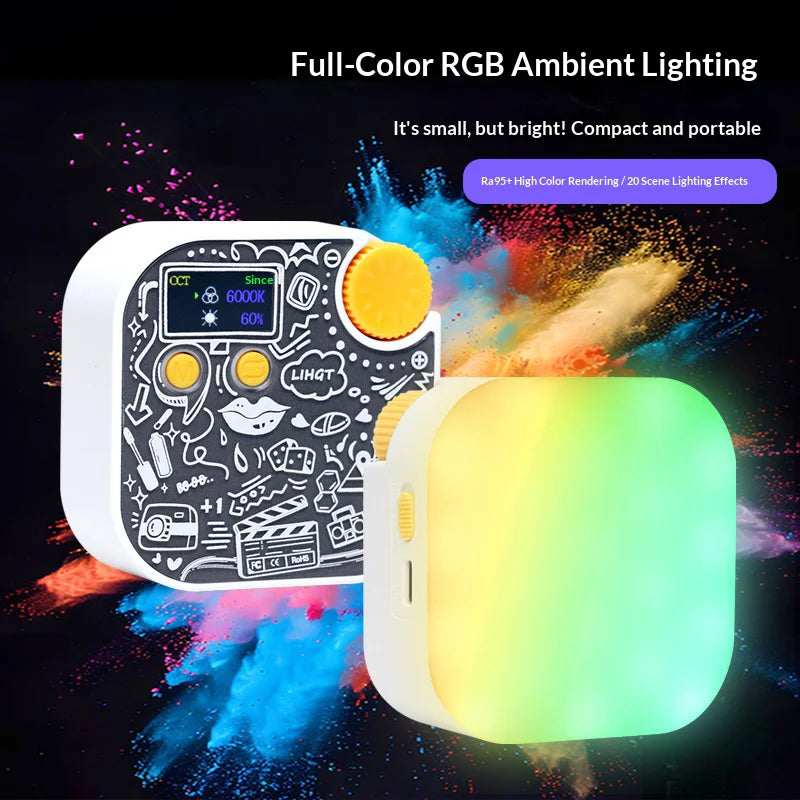 YONGEER TV-10RGB Mini RGB Fill Light 2500K-9900K Magnetic Adjustable LED Video Light for Photography - 5
