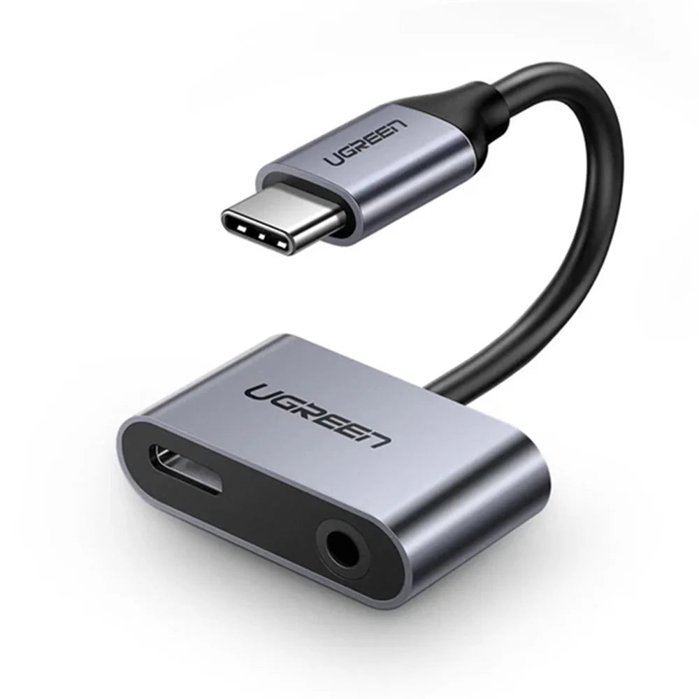 UGREEN Type C to 3.5 mm Earphone Jack Adapter 2 in 1 USB-C Audio Cable Converter Charging Splitter - 1