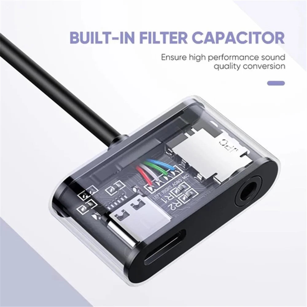 UGREEN Type C to 3.5 mm Earphone Jack Adapter 2 in 1 USB-C Audio Cable Converter Charging Splitter - 6