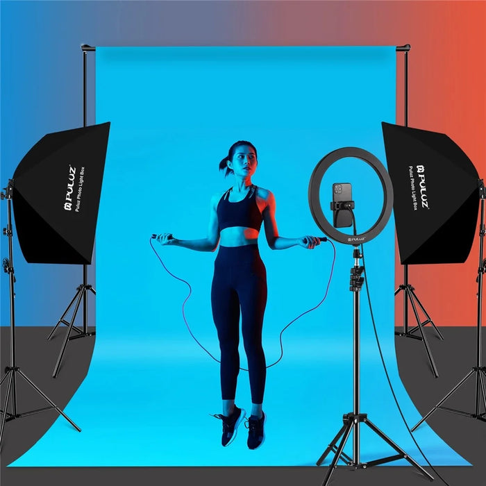 PULUZ PU5070 50x70cm Softbox Lighting Kit 30W E27 LED Studio Light Bulb with Adjustable Light Stand - EU Plug - 6