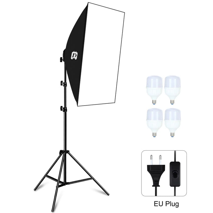PULUZ PU5071 Photo Studio Softbox 50x70cm Diffuser E27 LED Light Bulb Light Stand Tripod Camera Accessories - EU Plug - 1