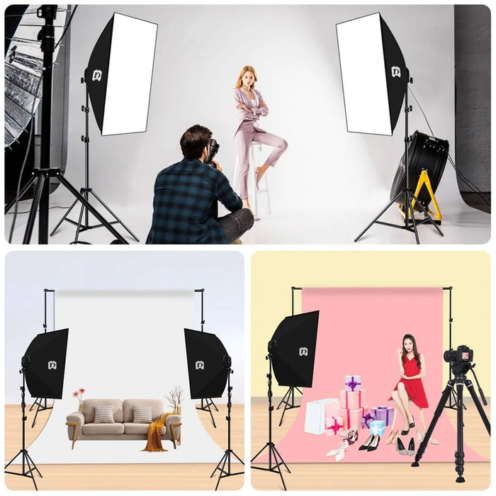 PULUZ PU5071 Photo Studio Softbox 50x70cm Diffuser E27 LED Light Bulb Light Stand Tripod Camera Accessories - EU Plug - 7