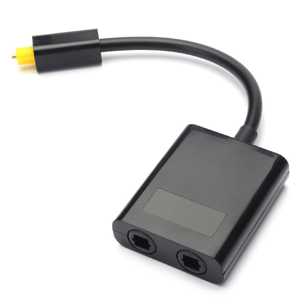 15cm Digital SPDIF Optical Audio Splitter 1 Input 2 Output 2 Way Toslink Splitter Adapter Cable Hub for CD DVD - 1