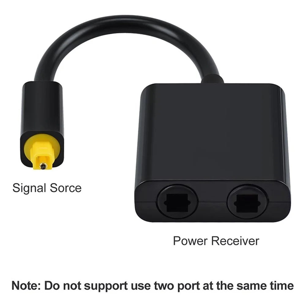 15cm Digital SPDIF Optical Audio Splitter 1 Input 2 Output 2 Way Toslink Splitter Adapter Cable Hub for CD DVD - 2